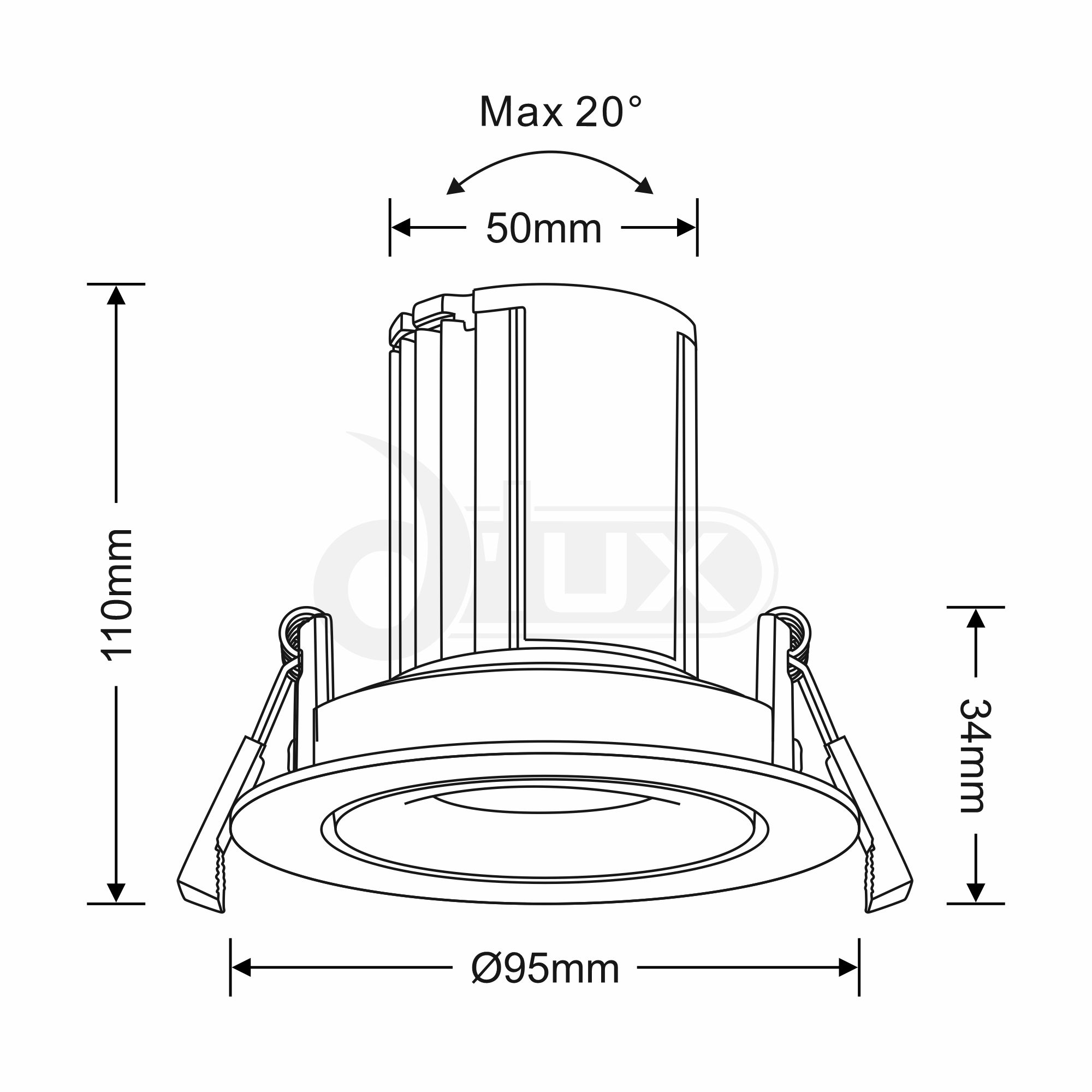 Bruve 10 Tridonic Powered 10W 4000K 820lm 12° CRI>90 LED Engine Adjustable Round Matt Black Fixed Spot light, IP20 DM201264  Dlux Bruve A 10